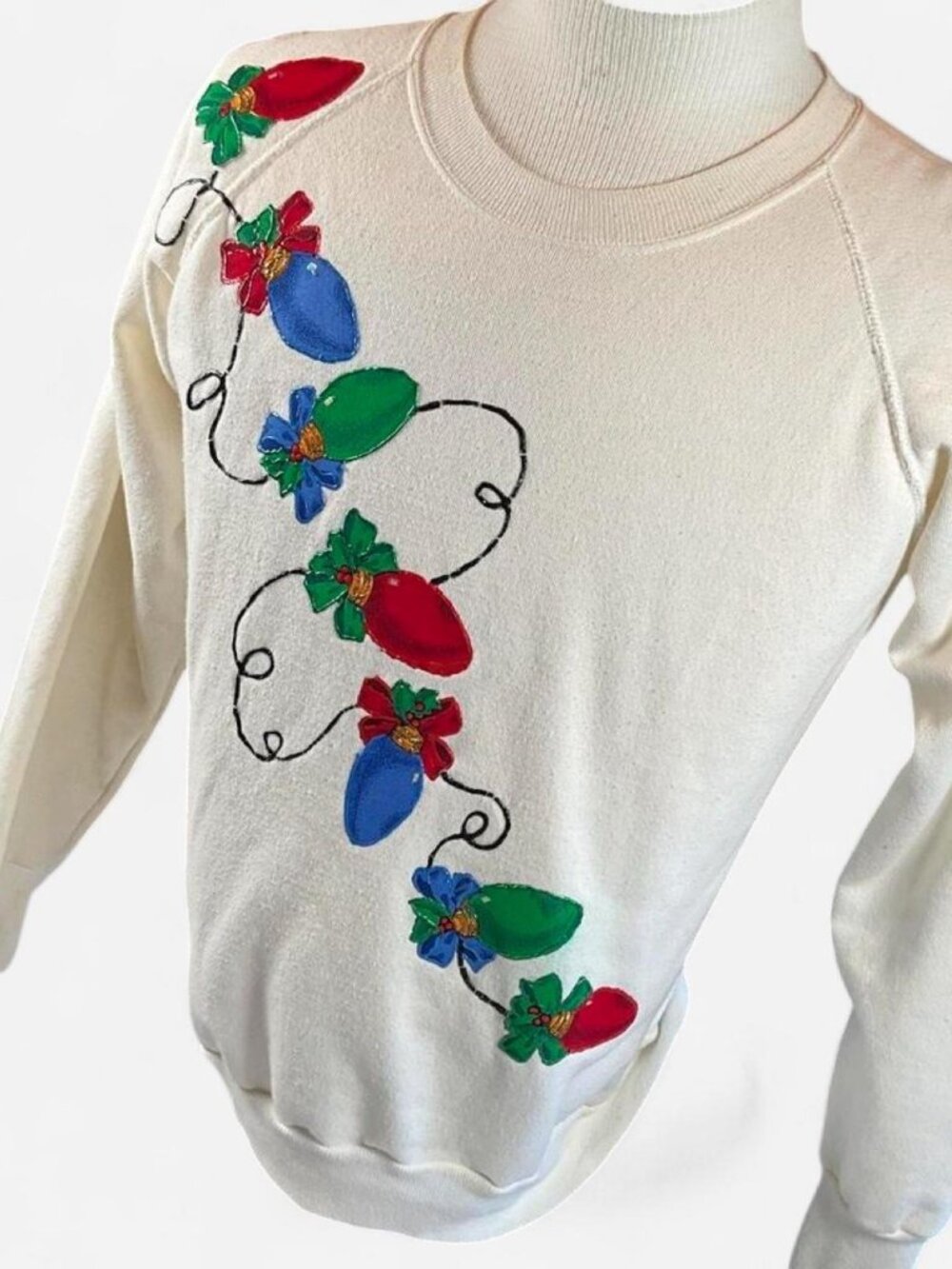 VTG Womens Southern Sweats Christmas Light Decoration Pullover Sweatshirt (M)